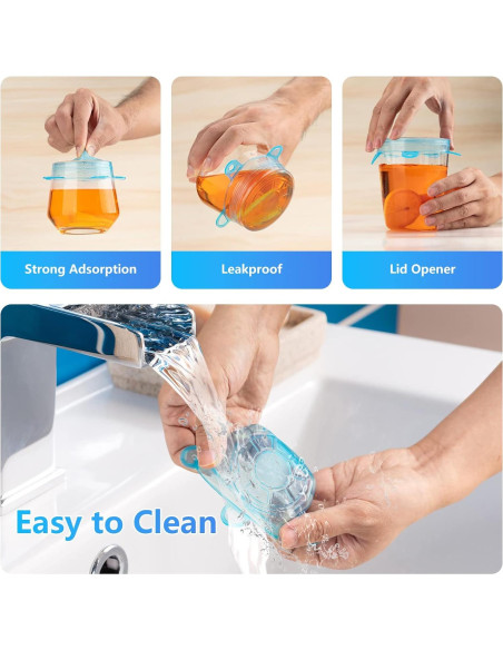 Tapas de Silicona Estirables 12PCS 6.5cm Reutilizables DAILY KISN