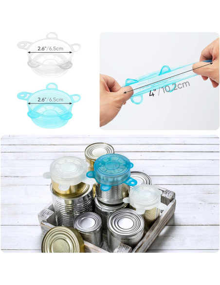 Tapas de Silicona Estirables 12PCS 6.5cm Reutilizables DAILY KISN