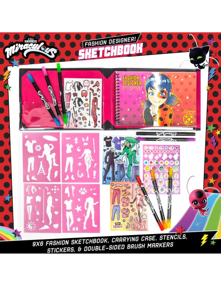 Cuaderno de Diseño de Moda Miraculous - Set para Niños 6+