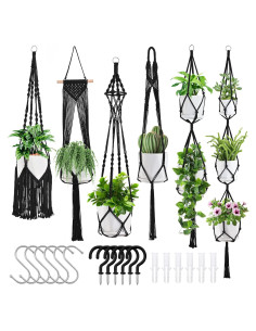 Colgadores de Plantas de Macramé SFENNGPET - Paquete de 6