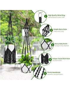 Colgadores de Plantas de Macramé SFENNGPET - Paquete de 6 2