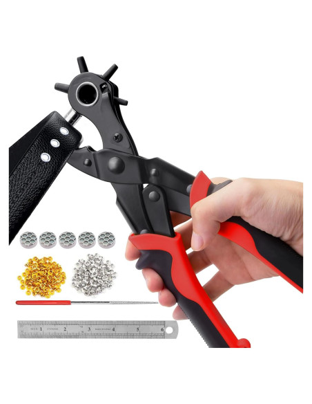 Perforador de Cuero 2 en 1 KingTool con Kit de Ojetes 200 Piezas