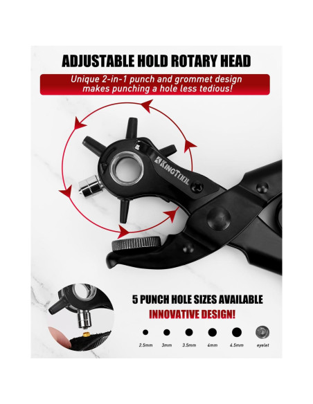 Perforador de Cuero 2 en 1 KingTool con Kit de Ojetes 200 Piezas