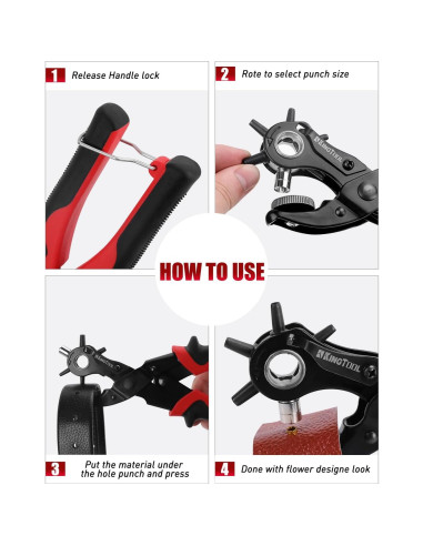 Perforador de Cuero 2 en 1 KingTool con Kit de Ojetes 200 Piezas