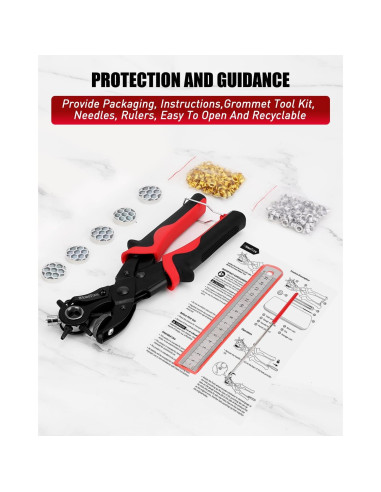 Perforador de Cuero 2 en 1 KingTool con Kit de Ojetes 200 Piezas