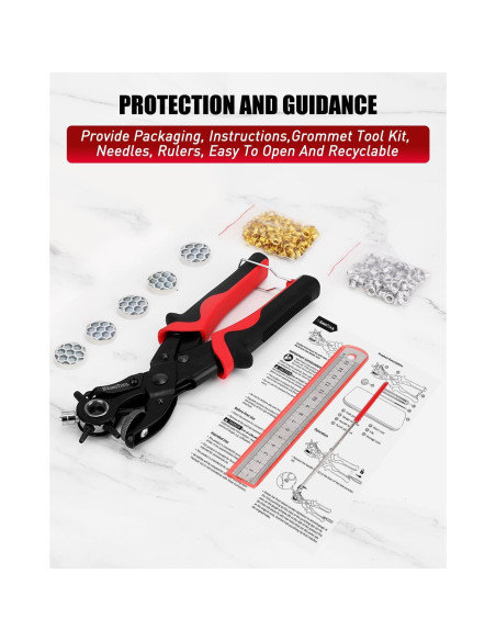 Perforador de Cuero 2 en 1 KingTool con Kit de Ojetes 200 Piezas