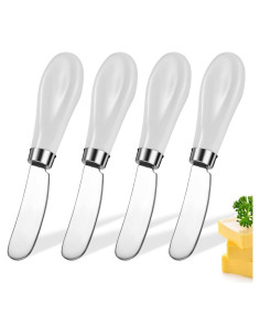 Set de 4 Cuchillos para Untar Mantequilla AISBUGUR - Acero Inoxidable y Mango de Cerámica