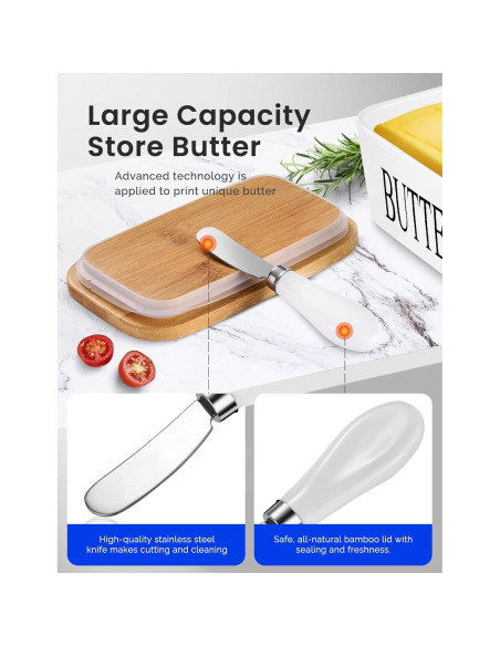 Set de 4 Cuchillos para Untar Mantequilla AISBUGUR - Acero Inoxidable y Mango de Cerámica