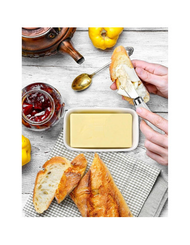 Set de 4 Cuchillos para Untar Mantequilla AISBUGUR - Acero Inoxidable y Mango de Cerámica