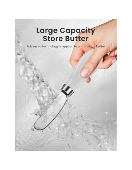 Set de 4 Cuchillos para Untar Mantequilla AISBUGUR - Acero Inoxidable y Mango de Cerámica