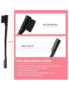 Juego de 3 Peines Estilizador Goiple - Negro, Compacto y Portátil 2