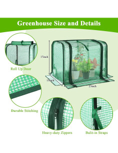 Invernadero Mini Portátil U'Artlines 58x33x43 cm con Alfombra Impermeable 2