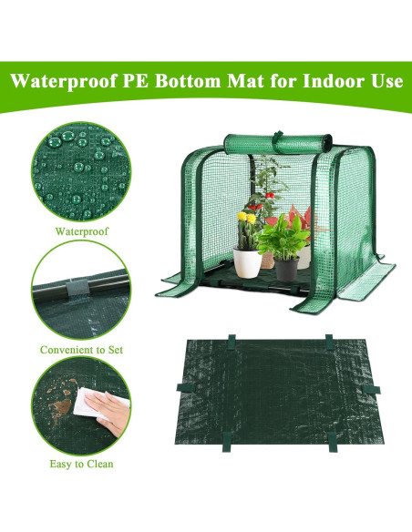 Invernadero Mini Portátil U'Artlines 58x33x43 cm con Alfombra Impermeable