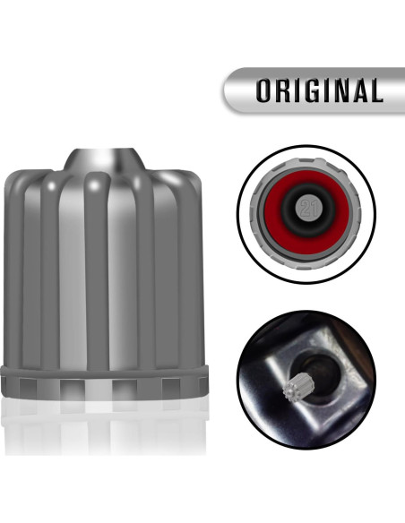 Paquete de 8 tapas de válvula de neumático TPMSCENTER gris