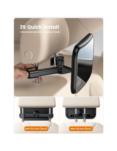 Espejo de Coche para Bebés Lamicall 32.5 cm Irrompible