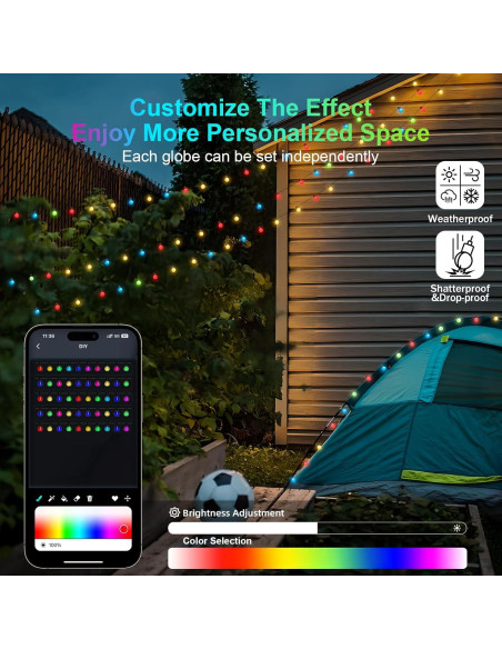 Luces de Cadena Inteligentes SuperRGB 5m 25 LED RGB Control Remoto