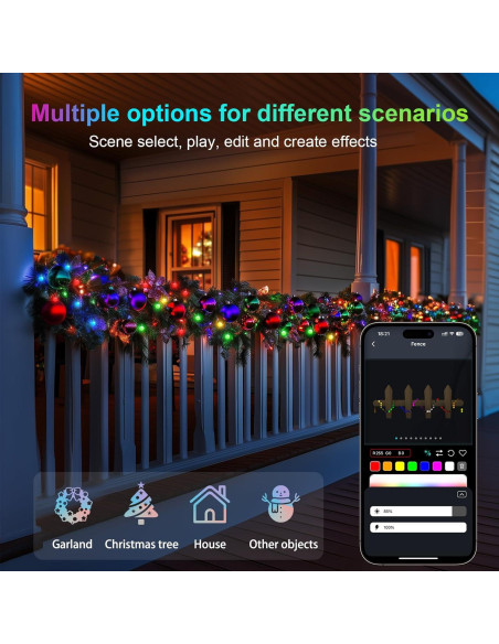 Luces de Cadena Inteligentes SuperRGB 5m 25 LED RGB Control Remoto