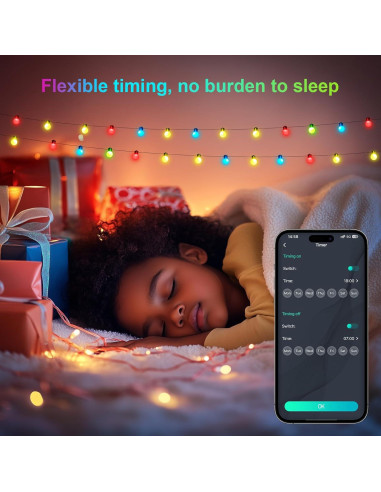 Luces de Cadena Inteligentes SuperRGB 5m 25 LED RGB Control Remoto