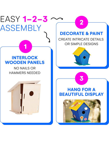 Kit de Casa para Aves Neliblu - 6 Piezas DIY para Niños
