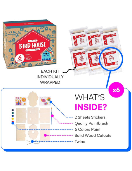 Kit de Casa para Aves Neliblu - 6 Piezas DIY para Niños