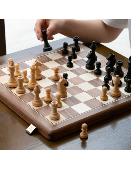 Juego de Ajedrez Plegable A&A de Madera Natural 38.1 cm