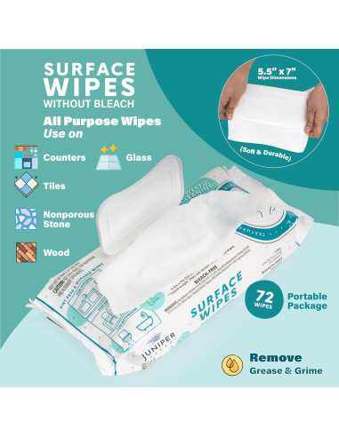 Toallitas de Limpieza Multiusos Juniper CLEAN 72 Unidades