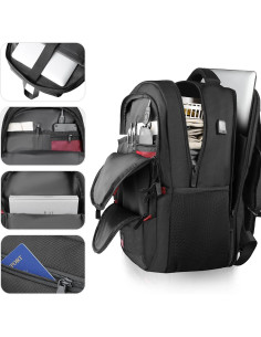 Mochila de viaje ZMMMA 50L para laptop 43.9 cm negra 2