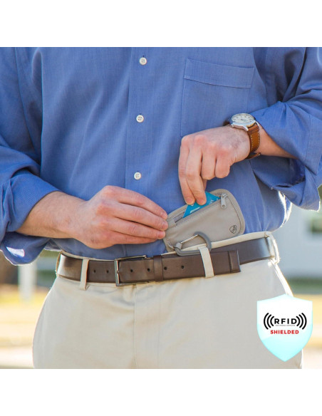 Bolsa de Almacenamiento Antirrobo RFID Travelon Gris 12.7x8.9cm