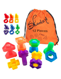 Juego de Tuercas y Tornillos Skoolzy 12 Piezas para Niños 2