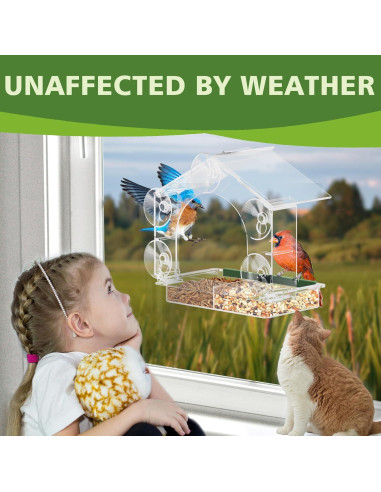 Comedero para Aves GelinRedcap con 5 Ventosas Fuertes 25.4x12.7cm