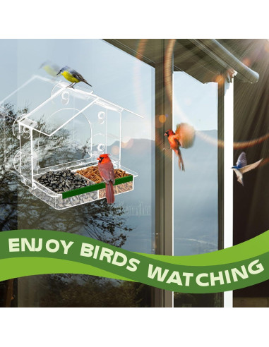 Comedero para Aves GelinRedcap con 5 Ventosas Fuertes 25.4x12.7cm