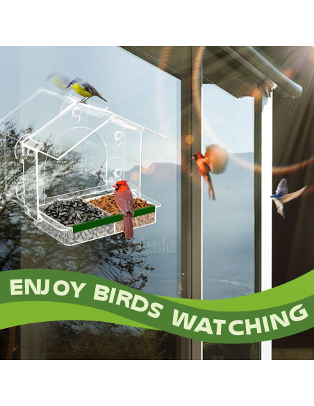 Comedero para Aves GelinRedcap con 5 Ventosas Fuertes 25.4x12.7cm Comedero para Aves GelinRedcap con 5 Ventosas Fuertes 25.4x12.7cm