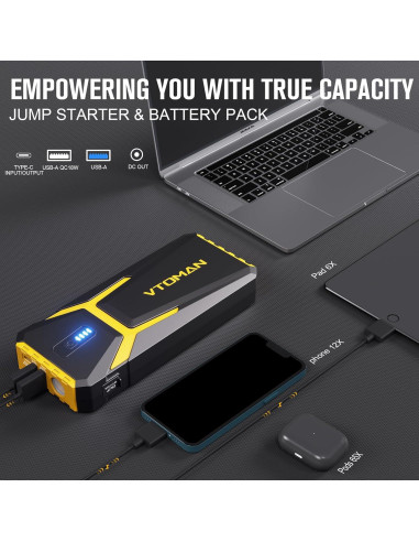 VTOMAN V10 Pro 4500A Arrancador de Coche Portátil 12V