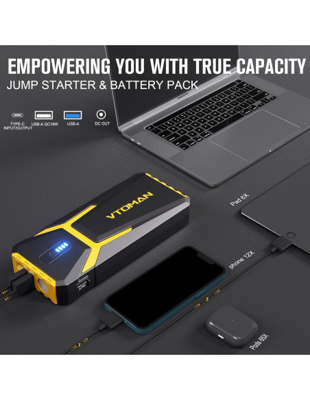 VTOMAN V10 Pro 4500A Arrancador de Coche Portátil 12V