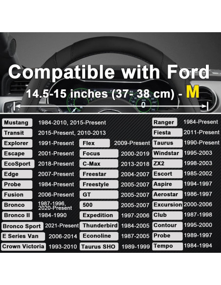 Cubierta de Volante West Llama para Ford Tamaño Estándar Negro