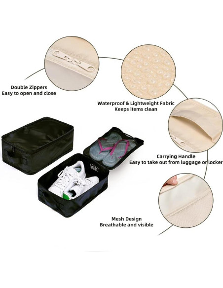 Bolsas de Viaje para Zapatos JJ POWER - Impermeables, 2 Paquetes