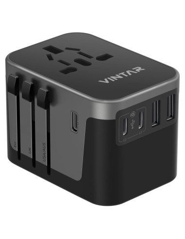 Adaptador de Viaje Universal VINTAR 6A 5 Puertos USB 30W