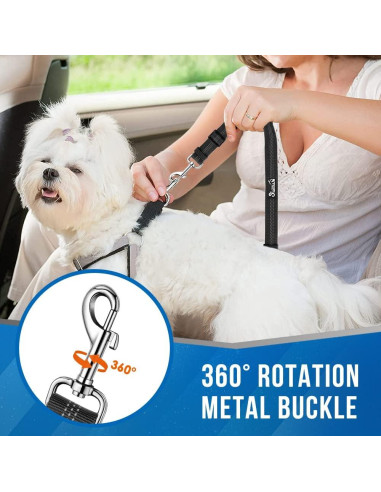 Cinturón de Seguridad para Perros Dobles Lukovee Negro