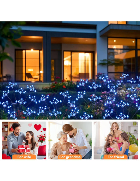 Luces de Jardín Solares YaaFen 2 Paquete Estrella Azul