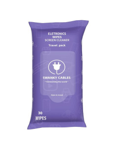 Toallitas Limpiadoras de Pantallas Swanky Cables - 30 Unidades