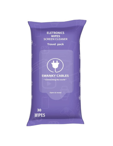 Toallitas Limpiadoras de Pantallas Swanky Cables - 30 Unidades