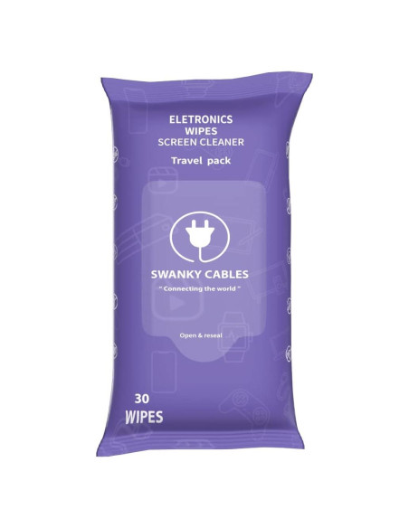 Toallitas Limpiadoras de Pantallas Swanky Cables - 30 Unidades
