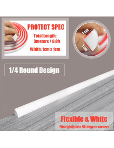 Tira de Sellado Flexible Autoadhesiva WOLAIYE 3m Blanca 2