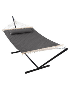 Hamaca Doble ANOW con Soporte de Acero 3.66m Gris