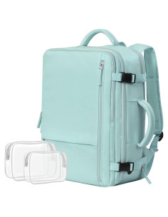 Mochila de Viaje Grande Aprobada Aerolíneas 40L USB Azul-verde