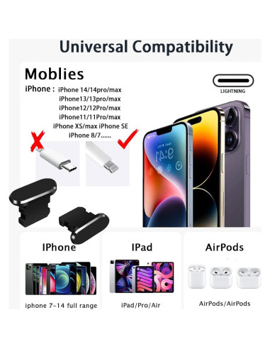 Malla de Polvo Metal para Altavoz y Cargador iPhone UYXINONE