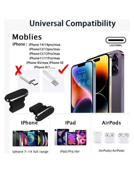 Malla de Polvo Metal para Altavoz y Cargador iPhone UYXINONE