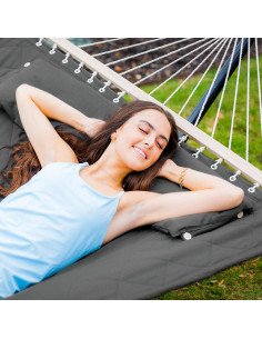 Hamaca Doble ANOW con Soporte de Acero 3.66m Gris 2