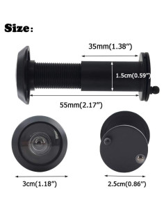 Mirilla de Puerta Junxave de Latón 220 con Privacidad Negra 2