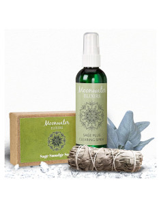 Kit de Limpieza Espiritual Moonwater Elixirs - Salvia Blanca, Spray y Jabón